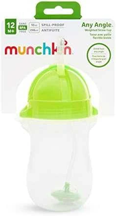 MUNCHKIN gertuvė su šiaudeliu, žalia, 12mėn+, 296ml, 01246301