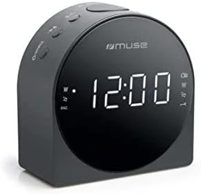 Muse Mūza | Dvigubas žadintuvo radijas PLL | M-185CR | AUX į | Juodas