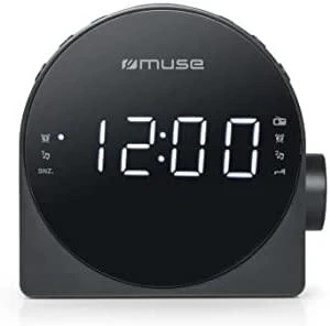Muse Mūza | Dvigubas žadintuvo radijas PLL | M-185CR | AUX į | Juodas
