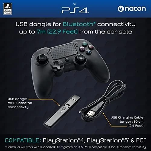 Sony NACON Asymmetric Wireless Žaidimų pultelis PC,PlayStation 4 Analoginis / skaitmeninis Bluetooth/USB Juoda