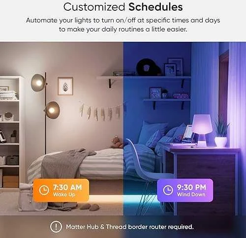 Nanoleaf Essentials Smart A60 lemputė E27 Matter 9W 806Lm RGBCW 2700-6500K, 3vnt pakuotė | E27 | 8,5 W | RGBCW | Bluetooth, siūlai