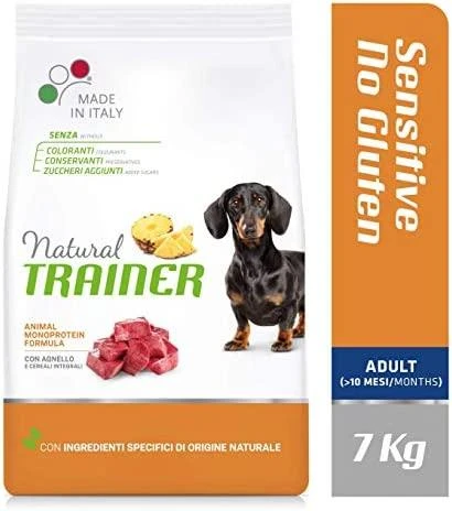 Natural Trainer ADULT DOG SENSITIVE be gliuteno MINI su ėriena 7kg