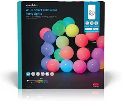 Nedis Išmani LED girlianda, 230Vac, 10,8m, 48 x Ø30mm LED, RGB+, Wi-Fi, TUYA