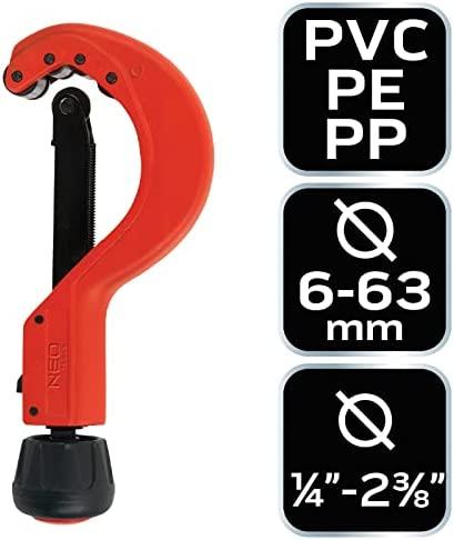 Neo Tools Plastikinių vamzdžių pjaustytuvas 6-63 mm