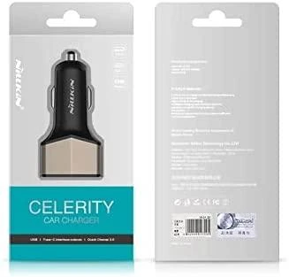 Dėklas Nillkin Celerity automobilinis įkroviklis - 2x USB-A + 1x USB-C, 32W sidabro spalvos