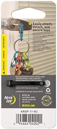 Raktų juosta Nite Ize KeyRing + 5x mikro karabinų skaidrus spalvų derinys (KRGP- 11- R3)
