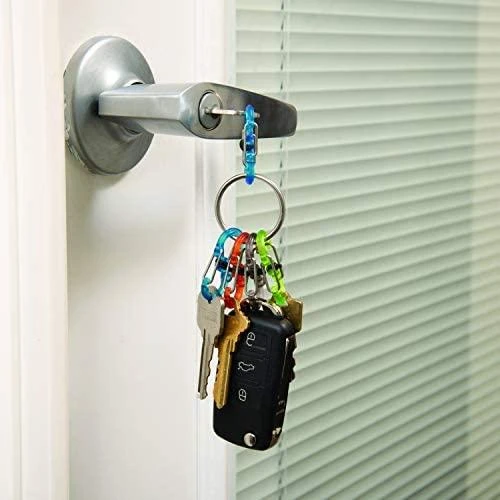 Raktų juosta Nite Ize KeyRing + 5x mikro karabinų skaidrus spalvų derinys (KRGP- 11- R3)