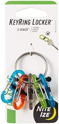 Raktų juosta Nite Ize KeyRing + 5x mikro karabinų skaidrus spalvų derinys (KRGP- 11- R3)