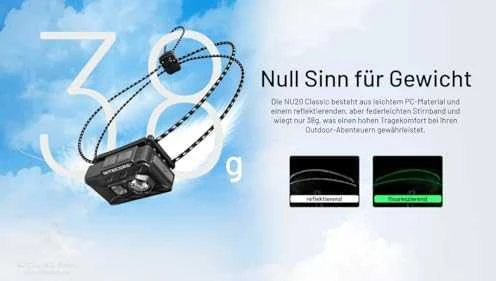 „Nitecore NU20 Classic“ 360 lm USB-C priekinis žibintas