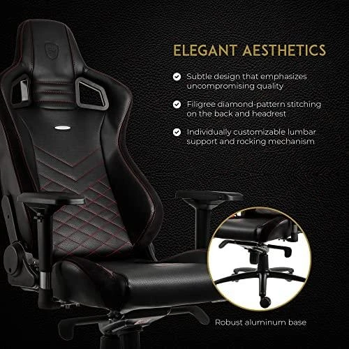 Žaidimų kėdė Noblechairs EPIC PU-Leather Gaming Chair, Juoda-raudona