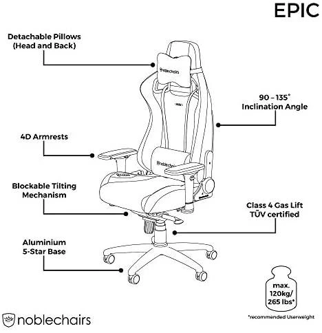 Žaidimų kėdė Noblechairs EPIC Java Edition Vinyl/PU hybrid leather Gaming Chair