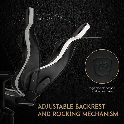 Žaidimų kėdė Noblechairs EPIC Real Leather Gaming Chair, Juoda-balta-raudona