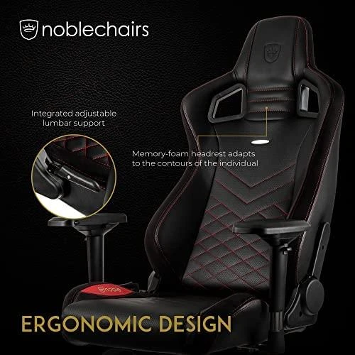 Žaidimų kėdė Noblechairs EPIC PU-Leather Gaming Chair, Juoda-raudona