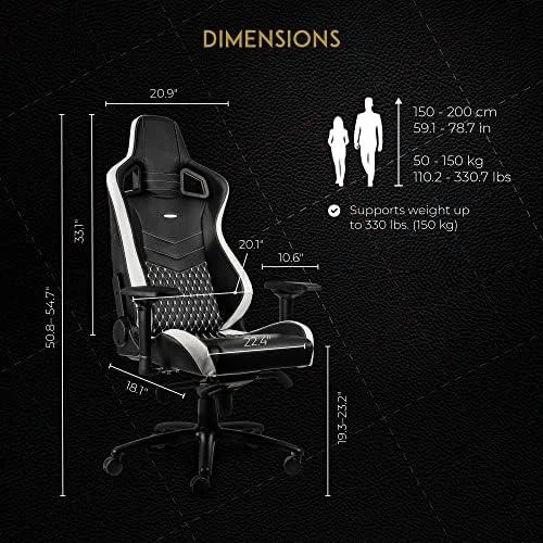 Žaidimų kėdė Noblechairs EPIC Real Leather Gaming Chair, Juoda-balta-raudona