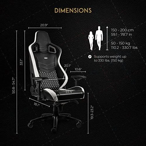 Žaidimų kėdė Noblechairs EPIC Real Leather Gaming Chair, Juoda-balta-raudona