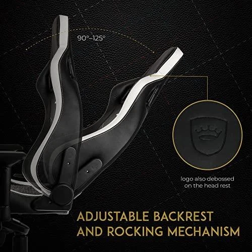 Žaidimų kėdė Noblechairs EPIC Real Leather Gaming Chair, Juoda-balta-raudona