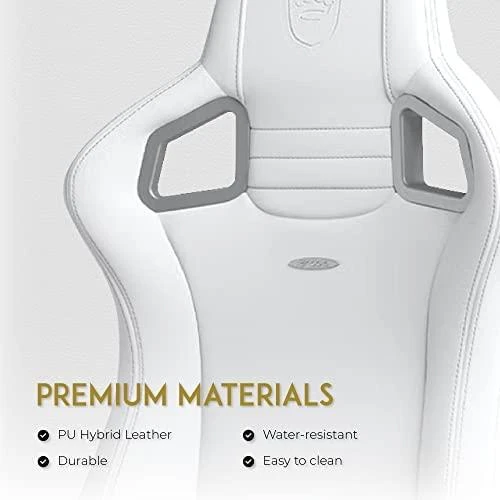 Žaidimų kėdė Noblechairs EPIC High-tech faux leather Gaming Chair, Baltas Edition