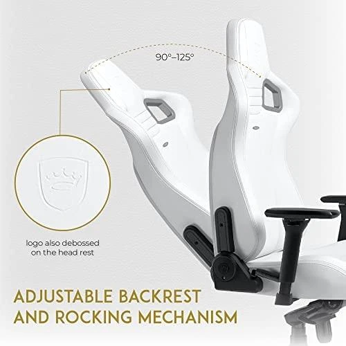 Žaidimų kėdė Noblechairs EPIC High-tech faux leather Gaming Chair, Baltas Edition