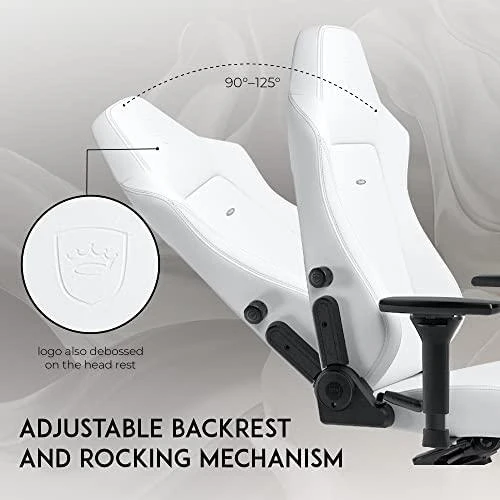 Žaidimų kėdė Noblechairs HERO High-tech faux leather Gaming Chair, Baltas Edition