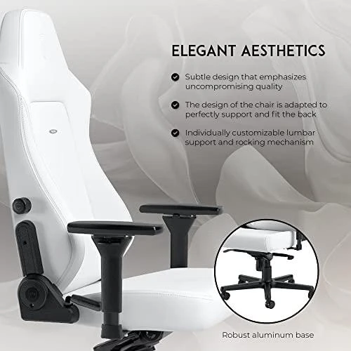 Žaidimų kėdė Noblechairs HERO High-tech faux leather Gaming Chair, Baltas Edition