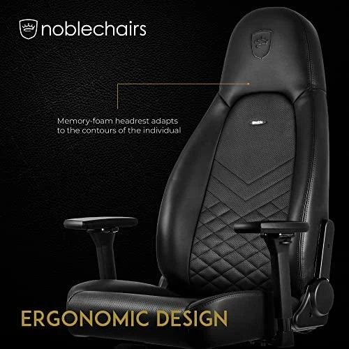 noblechairs ICON - Juodas - PU Leather (Juoda PU Oda) Kėdė