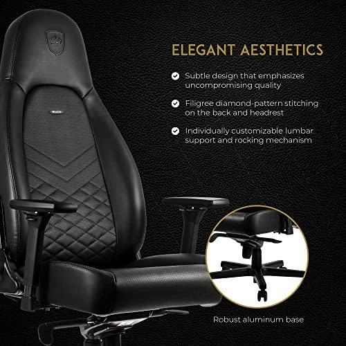 noblechairs ICON - Juodas - PU Leather (Juoda PU Oda) Kėdė