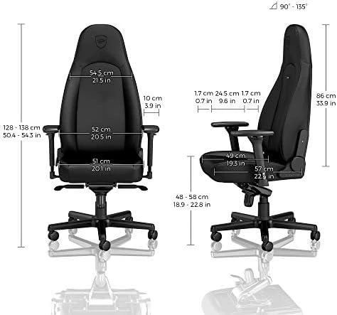 Žaidimų kėdė Noblechairs ICON Juodas Edition Vinyl / PU hybrid leather Gaming Chair, Juoda