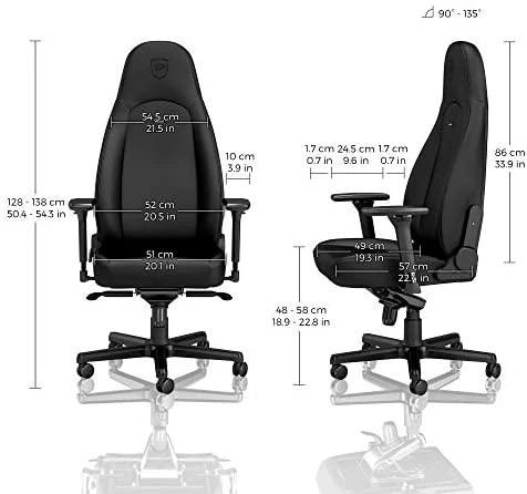Žaidimų kėdė Noblechairs ICON Juodas Edition Vinyl / PU hybrid leather Gaming Chair, Juoda