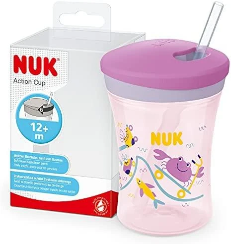 NUK mokymosi puodelis su veiksmo puodeliu, 230 ml, antis