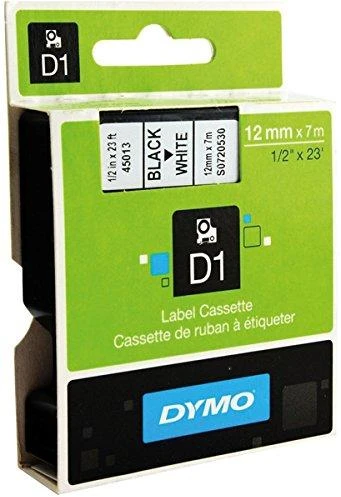 Juostelė DYMO D1 12mm x 7m, vinilinė, juoda ant balto / S0720530 45013