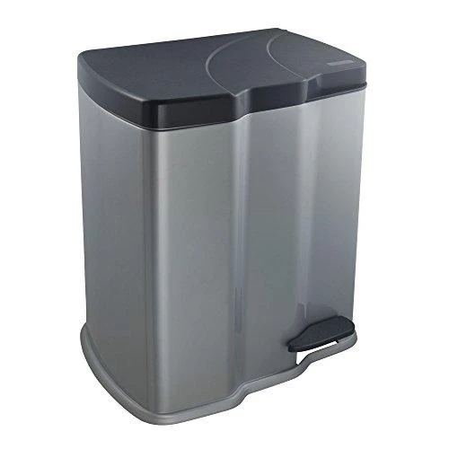 Šiukšliadėžė KEEEPER Gunnar, su pedalu, 7 L + 15 L, pilka sp.