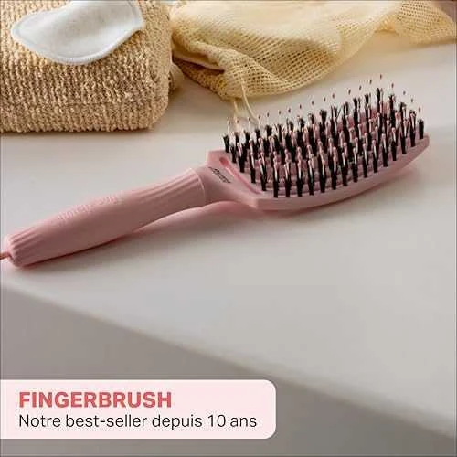 Plaukų šepetys džiovinimui Olivia Garden Fingerbrush Pastel Rožinė Medium