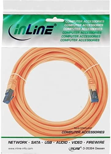 InLine Komutacinis kabelis - S / FTP (PiMf) - Kat.6A - 500MHz - Be halogenų - Varis - Oranžinis - 20m (76820O)
