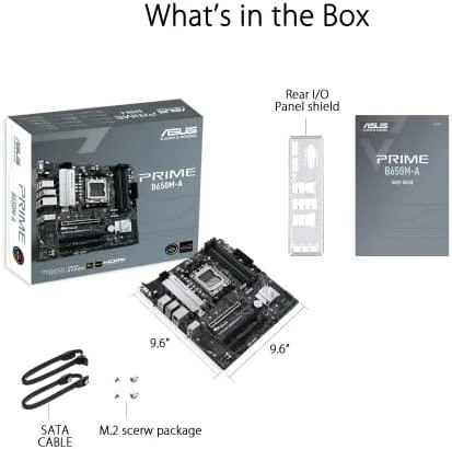 Pagrindinė plokštė ASUS AMD B650 / SAM5 / MicroATX / Memory DDR5 / Atminties lizdai 4 / 2xPCI-Express 4.0 1x / 1xPCI-Express 4.0 16x / 2xM.2 / 1x15pin D-sub / 1xHDMI / 1xDisplayPort / 2xAudio-In / 1xAudio-Out / 4xUSB 2.0 / 4xUSB 3.2 / 1xPS/2 / 1xRJ45
