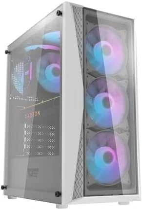 Kompiuterio dėklas Darkflash DK352 Plus su 4 ventiliatoriais (juodai baltas)