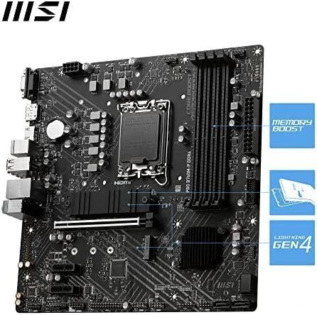 Pagrindinė plokštė MSI PRO B760M-P DDR4/LGA1700/Micro-ATX/Memory DDR4/Atminties lizdai 4/2xPCI-Express 1x/1xPCI-Express 16x/2xM.2/1x15pin D-sub/1xHDMI/1xDisplayPort/4x12x2B. /1xUSB-C/2xPS/2/1xRJ45/3xgarso prievadas