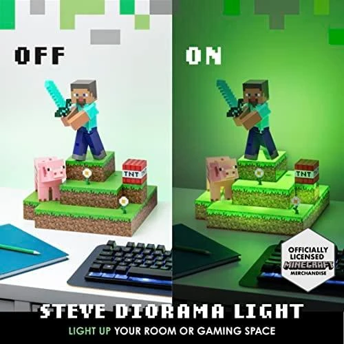 Paladone Minecraft Steve Diorama Figural lempa