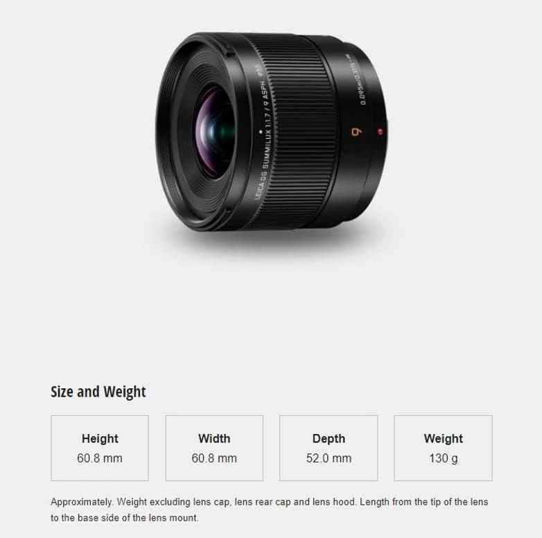 Objektyvas Panasonic Leica DG Summilux 9mm F1.7 lens for MFT
