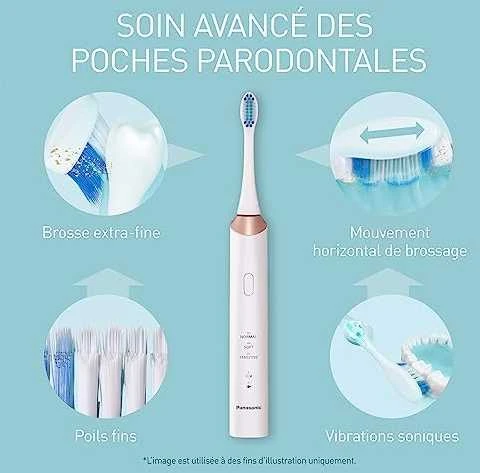 Panasonic | Sonic Elektrinis dantų šepetėlis | EW-DC12-W503 | Įkraunamas | Suaugusiems | Šepetėlių skaičius galvutės įeina 1 | Number of teeth brushing modes 3 | Sonic technology | Golden Baltas