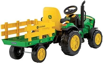 Traktorius Peg Perego John Deere Power Pull akumuliatorius su priekaba