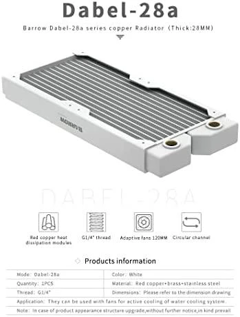 Barrow Dabel-28a baltas 240 mm radiatorius su jungtimis