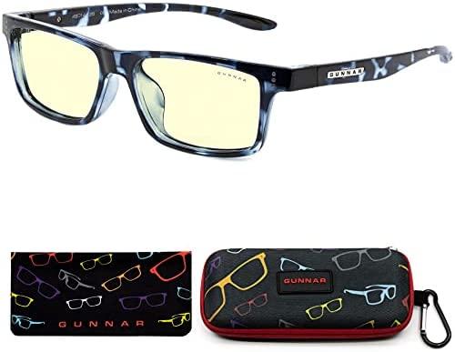 GUNNAR Optiks Cruz Kids Dideli kompiuterio akiniai vaikams nuo 8-12 metų - Gintaro spalvos objektyvas, tamsiai mėlynas