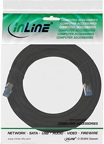 InLine patch kabelis Cat.6A, S/FTP (PiMf), 500MHz, juodas - 10m