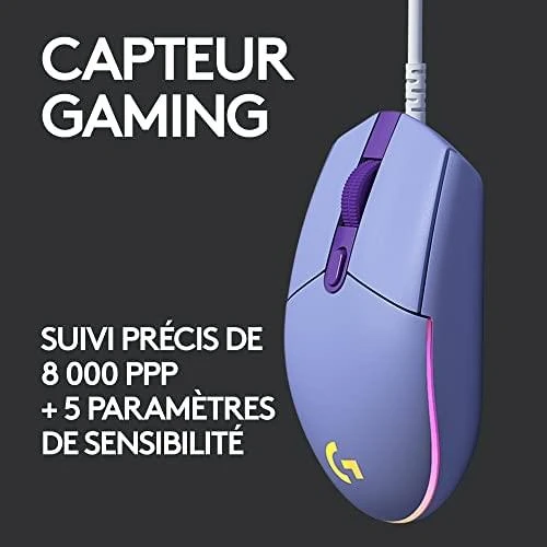 Pelė žaidimams Logitech G203 Lightsync RGB, Lilac