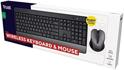 Klaviatūra ir pelė Kit Trust Trezo Comfort Wireless Klaviatūros ir pelės rinkinys - German QWERTZ išdėstymas