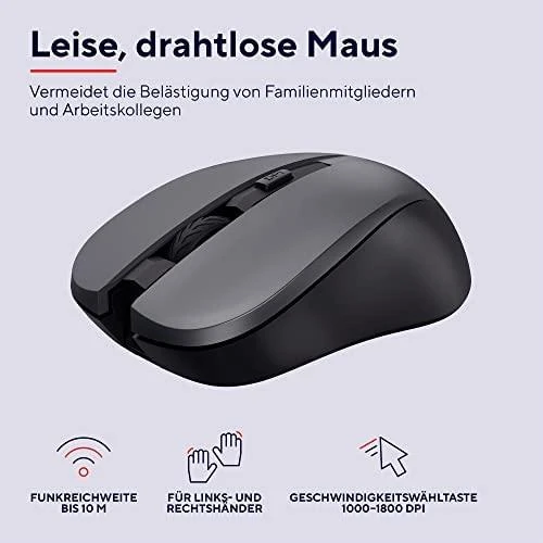 Klaviatūra ir pelė Kit Trust Trezo Comfort Wireless Klaviatūros ir pelės rinkinys - German QWERTZ išdėstymas
