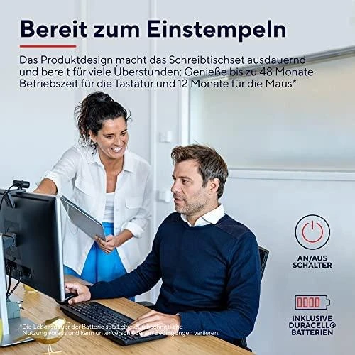 Klaviatūra ir pelė Kit Trust Trezo Comfort Wireless Klaviatūros ir pelės rinkinys - German QWERTZ išdėstymas