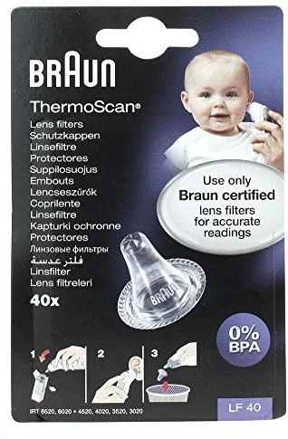 Braun ThermoScan® vienkartiniai lęšių filtrai, 40 vnt. LF40