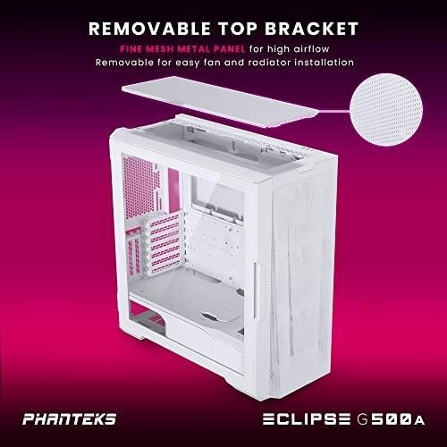 PHANTEKS Eclipse G500A D-RGB Mid-Tower tipo kompiuterio korpusas, grūdintas stiklas – baltos spalvos