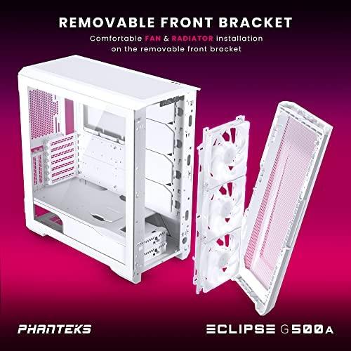 PHANTEKS Eclipse G500A D-RGB Mid-Tower tipo kompiuterio korpusas, grūdintas stiklas – baltos spalvos
